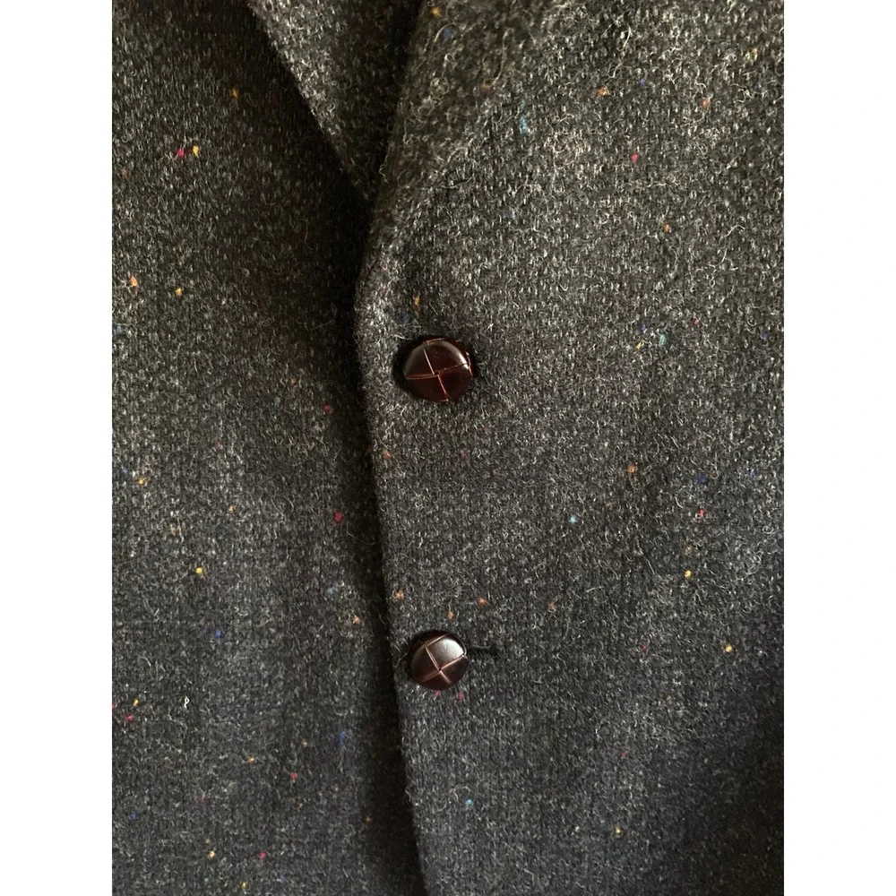 John‎ Peel Ltd Mens Charcoal Grey Donegal Tweed 100% Pure Wool Blazer Sport Coat